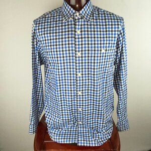 Orvis Shirt Mens Classic Fit Blue Tones Check Outdoors Lifestyle Fishing L Tall